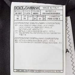 Dolce & Gabbana Black Wool Blend Tailored Wool 3 Pc Suit Set L
