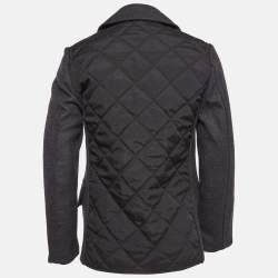 Dolce & Gabbana Grey Wool Blend Quilted Back Coat M