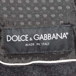 Dolce & Gabbana Grey Wool Blend Quilted Back Coat M