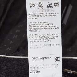 Dolce & Gabbana Grey Wool Blend Quilted Back Coat M
