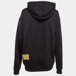 Pre Owned Dolce & Gabbana x UNXD Black Printed Cotton Knit Hooded Sweatshirt M