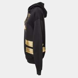 Pre Owned Dolce & Gabbana x UNXD Black Printed Cotton Knit Hooded Sweatshirt M