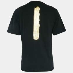 Pre Owned Dolce & Gabbana Black Logo Print Cotton Jersey T-Shirt XS