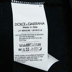 Pre Owned Dolce & Gabbana Black Logo Print Cotton Jersey T-Shirt XS