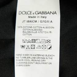 Pre Owned Dolce & Gabbana Black/Gold Logo Print Cotton Jersey T-Shirt M