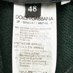 Pre Owned Dolce & Gabbana Green Cotton Knit Drawstring Shorts M