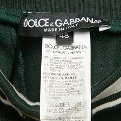 Pre Owned Dolce & Gabbana Green Cotton Knit Drawstring Shorts M