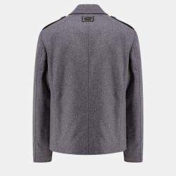 Dolce & Gabbana Grey Cashmere and wool caban Re-Edition Coat IT 52