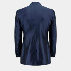 Dolce & Gabbana Blue Satin Blazer IT 52