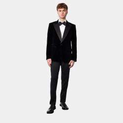 Dolce & Gabbana Black Virgin Wool And Silk Trouser Pants IT 52