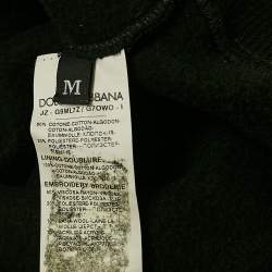 Dolce & Gabbana Black Paradise Applique Cotton Knit Hooded Sweatshirt M
