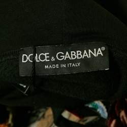 Dolce & Gabbana Black Paradise Applique Cotton Knit Hooded Sweatshirt M