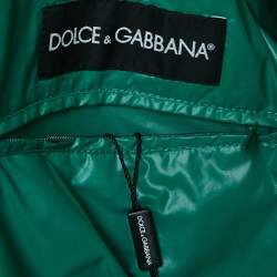 Pre Owned Dolce & Gabbana Green Synthetic Zip-Up Bomber Jacket M