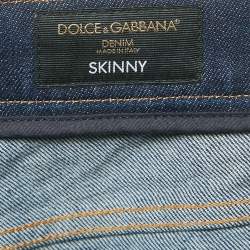 Pre Owned Dolce & Gabbana Navy Blue Denim Skinny Fit Jeans M Waist 31"