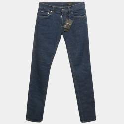 Pre Owned Dolce & Gabbana Navy Blue Denim Skinny Fit Jeans M Waist 31"
