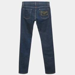 Pre Owned Dolce & Gabbana Navy Blue Denim Skinny Fit Jeans M Waist 31"
