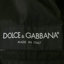 Dolce & Gabbana Black Suede Trim Synthetic Bomber Jacket S