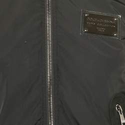 Dolce & Gabbana Black Suede Trim Synthetic Bomber Jacket S