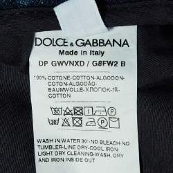 Pre Owned Dolce & Gabbana Blue Denim Distressed Loose Fit Jeans XS/Waist 31"