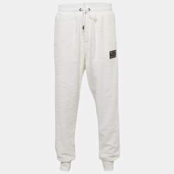 Dolce & Gabbana White Cotton Terry Sweatpants S