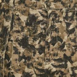 Dolce & Gabbana Green Camouflage Linen Cargo Shorts XXXL
