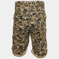 Dolce & Gabbana Green Camouflage Linen Cargo Shorts XXXL