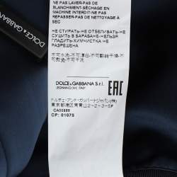 Dolce & Gabbana Blue Leather Jacket XL