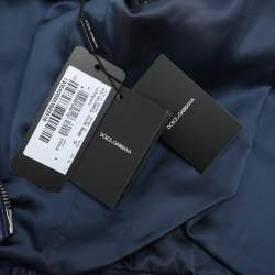 Dolce & Gabbana Blue Leather Jacket XL