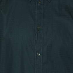 Dolce & Gabbana Green Textured Cotton Button Fornt Shirt L