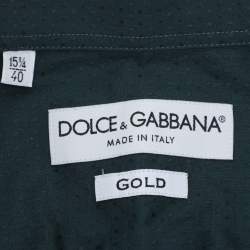 Dolce & Gabbana Green Textured Cotton Button Fornt Shirt L
