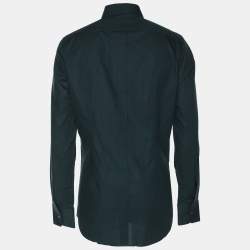 Dolce & Gabbana Green Textured Cotton Button Fornt Shirt L