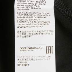 Pre Owned Dolce & Gabbana Black Crown Embroidered Jersey T-Shirt XS