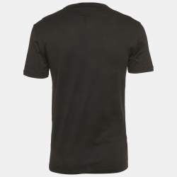 Pre Owned Dolce & Gabbana Black Crown Embroidered Jersey T-Shirt XS