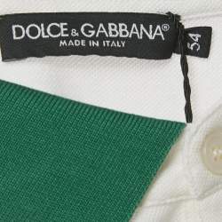 Pre Owned Dolce & Gabbana White Logo Embroidered Pique Polo T-Shirt XXL