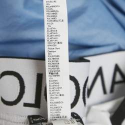 Pre Owned Dolce & Gabbana Blue Logo Waistband Detail Nylon Swim Shorts L