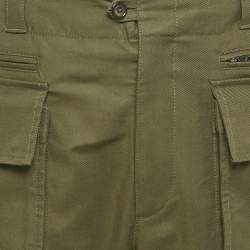 Pre Owned Dolce & Gabbana Olive Green Logo Print Cotton Blend Cargo Pants XL
