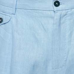 مملوكة مسبقًا شورت دولتشي أند غابانا شورت برمودا كتان أزرق صغير / خصر 33 بوصة