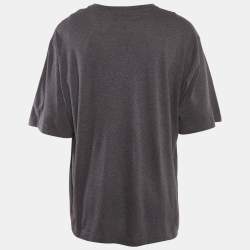 Pre Owned Dolce & Gabbana Grey Jersey DG Detail T-Shirt 4XL