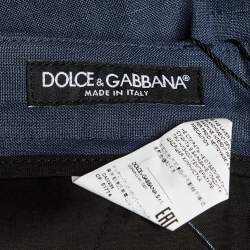 مملوكة مسبقًا Dolce & Gabbana Navy Blue Linen Bermuda Shorts M/Waist 34"