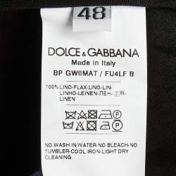 مملوكة مسبقًا Dolce & Gabbana Navy Blue Linen Bermuda Shorts M/Waist 34"