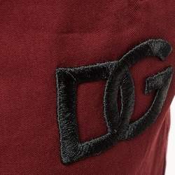 مملوكة مسبقًا Dolce & Gabbana Maroon Cotton Elasticised Waist Trousers M