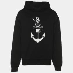 Pre Owned سويت شيرت دولتشي آند غابانا تريكو بطبعة مارينا أسود مقاس صغير (سمول)