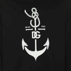 Pre Owned Dolce & Gabbana Black Knit Marina Print Hoodie S