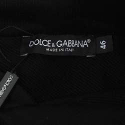 Pre Owned Dolce & Gabbana Black Knit Marina Print Hoodie S