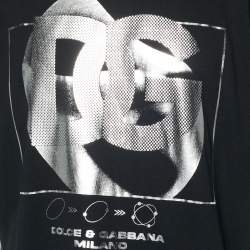 Pre Owned Dolce & Gabbana x UNXD Black DG Logo Print Jersey Crew Neck T-Shirt XL