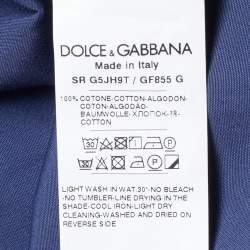 Pre Owned Dolce & Gabbana Navy Blue Cotton Button Front Shirt 3XL