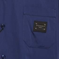 Pre Owned {"name_ar": "قميص دولتشي آند غابانا قطن كحلي بأكمام قصيرة مقاس كبير جدًا جدًا - فور إكس لارج"}