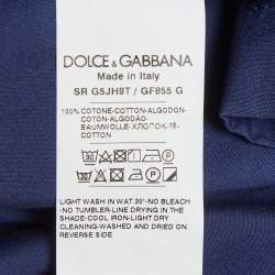 Pre Owned {"name_ar": "قميص دولتشي آند غابانا قطن كحلي بأكمام قصيرة مقاس كبير جدًا جدًا - فور إكس لارج"}