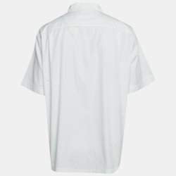 مملوكة مسبقًا قميص دولتشي أند غابانا كتان أبيض نصف كم مقاس ثلاث مرات كبير جداً