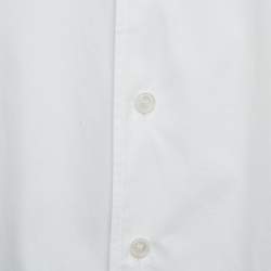 مملوكة مسبقًا قميص دولتشي أند غابانا كتان أبيض نصف كم مقاس ثلاث مرات كبير جداً